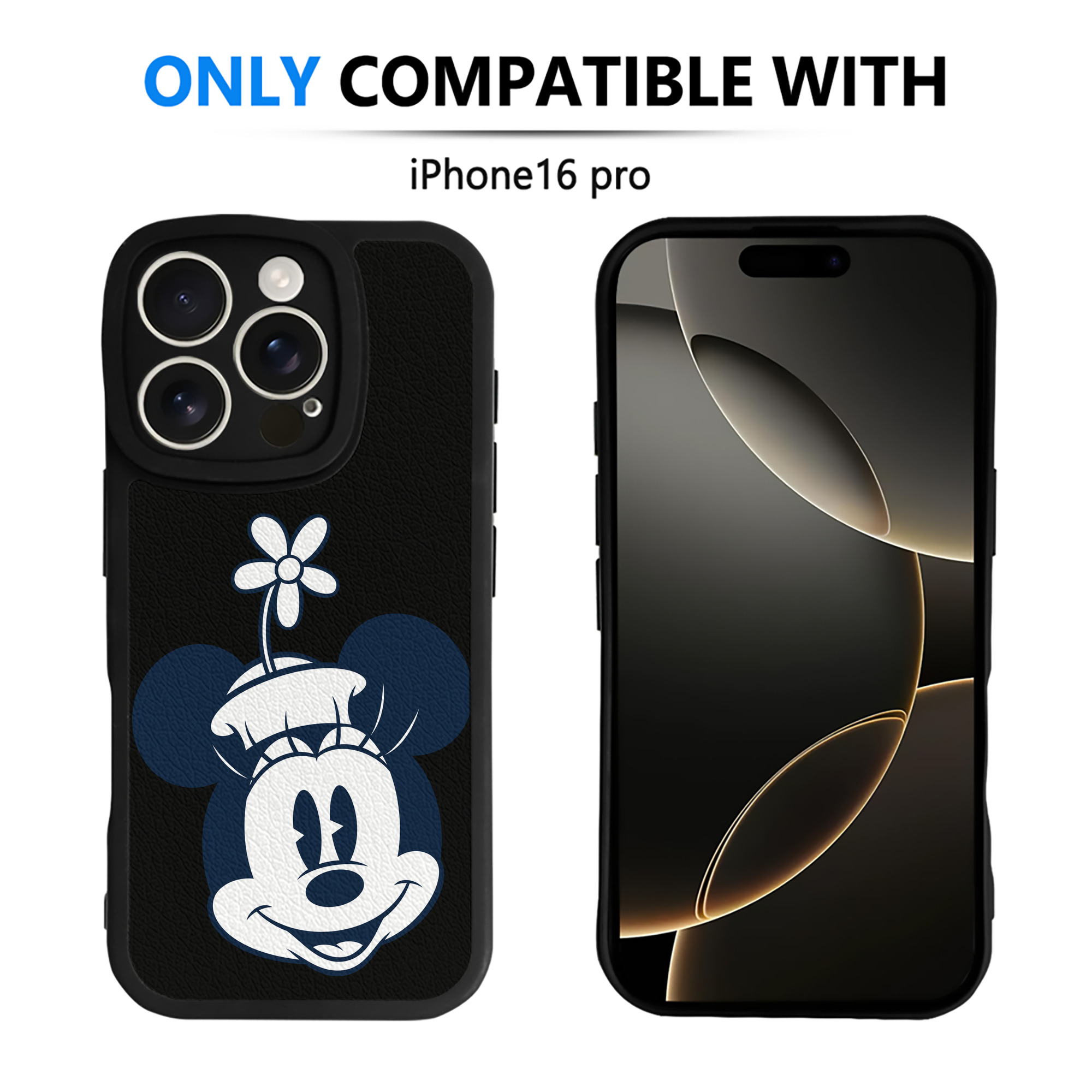 （画像用） ミッキーマウス Mickey Mouse 【iPhone 16シリーズ対応】シリコンスマホケース（レザー調） 材質：シリコン